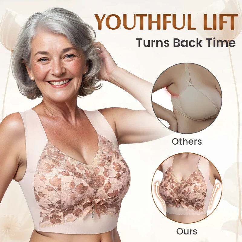 【Compra 3 y llévate 3 gratis】Sujetador de encaje talla grande S-2XL, sin aro de acero, espalda deslumbrante, sexy y transpirable, sin costuras, 【40-100 kg】