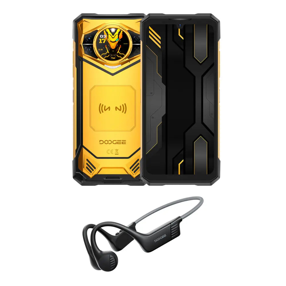 S200X 5G telemóvel robusto com auscultadores, Android 16, ecrã traseiro de 1,32" (12GB + 512GB)